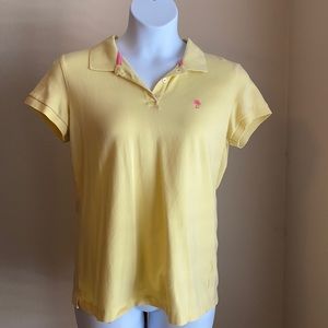 Lilly Pulitzer yellow polo shirt size XL